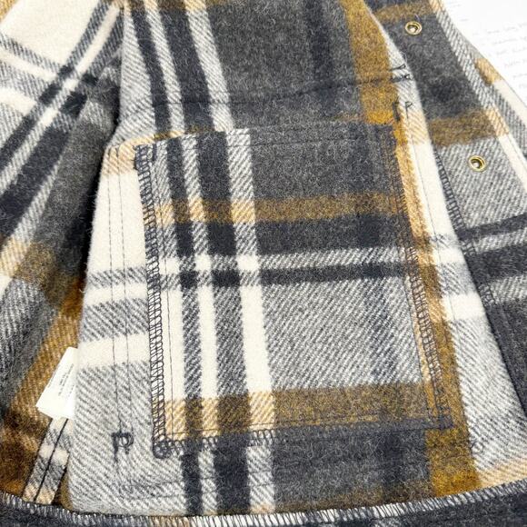 Filson Mackinaw Wool Work Jacket Blue Coal Copper Heather Plaid Medium - Picture 11 of 12